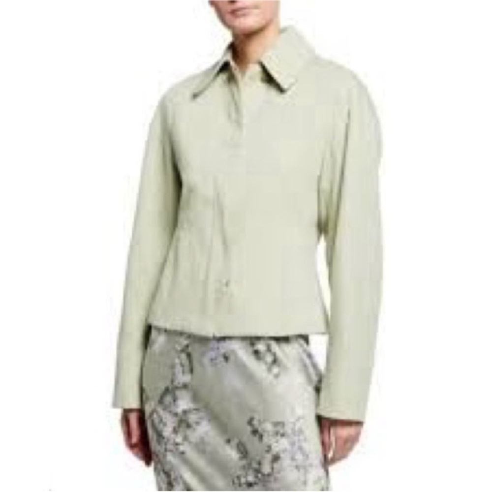 Vintage Oscar de la Renta Green Boxy Button Down Jacket